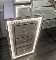 Nouveauté Meuble Miroir Diamant Broyé Coiffeuse Miroir avec Lumière LED