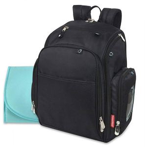 Sac à dos à couches noir portable grande capacité pour bébé, certifié BSCI, support OEM, personnalisable, multifonctionnel, haute qualité, pour voyage - Product Image 2