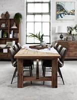 Table de Ferme Pliante en Bois de Pin Recyclé Massif pour Location Événementielle : Mariage, Banquet, Fête