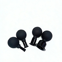 Ventouses de massage en silicone noir personnalisées en gros pour thérapie par ventouses faciales et corporelles, anti-cellulite