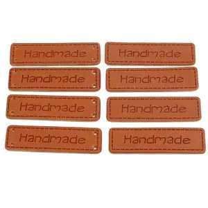 Low Price Custom English Hand Made Labels For Clothes PU Leather Tags For Jeans