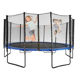 Trampolino ricreativo Cama Elastica trampolino rotondo all'aperto 16FT bambini adulti trampolino Fitness con canestro da basket