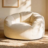 Grand fauteuil pouf modulaire pliable moderne en velours côtelé rose, compressé sous vide, pour lecture et détente au sol