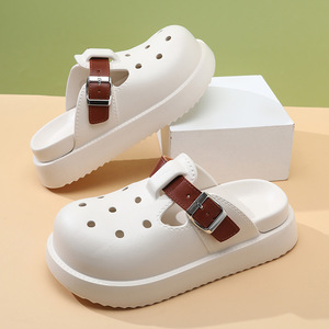 Women's <b>Clogs</b> Breathable Thick Soled Closed Toe EVA Sandals Buckle Style Summer Outdoor Wear Resistant Non Slip Height - Product Image 1