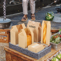 Sacs d'emballage pour boulangerie Interpac Classic biodégradables avec fenêtre transparente, poignées torsadées, recyclables, en papier kraft, pochettes rectangulaires