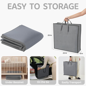 Colchón Plegable de Cuero Vegano para Bebé, Estera para Parque Infantil, 3cm, Espuma Extra Gruesa, Toallita No Tóxica, Listo para Viajar - Product Image 3