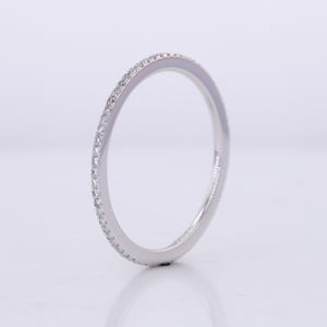 Hpht Cvd Diamants Platine Anneaux 1mm Def Vs Lâche Diamants Pave Anneau Fiançailles Match Bande pour Mariage - Product Image 3