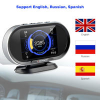 KONNWEI KW206 Combinador HUD con Pantalla TFT a Color de 3.5 Pulgadas - Alarma de Voltaje y RPM del Motor, Monitoreo de Velocidad, Herramienta de Diagnóstico OBD2/EOBD para Autos, 1 Año de Garantía