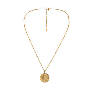 Collana Zodiacale Trendy con Moneta Rotonda in Acciaio Inossidabile Placcato Oro, Collana con Incisione per Donne - Product Image 6