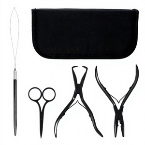 Kit de Pinzas Profesionales de Acero Inoxidable TEEJAY para Extensiones de Cabello con Abridor de Micro Anillos y Pinzas para Extensiones Adhesivas - Product Image 3