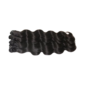 EXTENSION DE CHEVEUX REMY INDIEN ORIGINAL avec COUVERTURE DU CUIR CHEVEUX VOLUMIZER RAW NON TRAITÉS TEMPLE HAIR BUNDLES Silky Straight Wave - Product Image 1