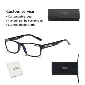 حار بيع مخصص شعار ضئيلة الأسود نظارات للقراءة مربع الربيع المفصلي مكافحة الأزرق ضوء حجب نظارات للقراءة ل للجنسين - Product Image 3