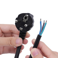 Câble d'alimentation 1,5 m 16A à fiche dénudée 3 broches, âme en cuivre 0,75/1,0/1,5/2/2,5 mm², norme IEC, pour appareils électroménagers