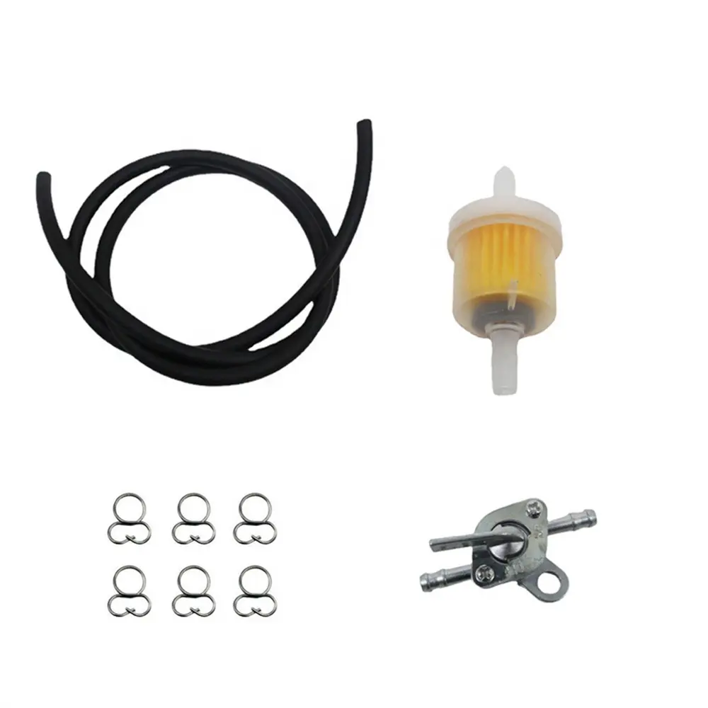 1 Set Keran Keran Bahan Bakar Sepeda Motor Selang 6Mm Kit Filter Bahan Bakar Gas dengan Katup Sakelar