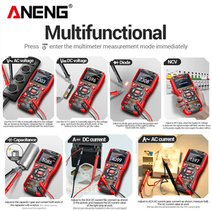 Oscilloscope numérique ANENG AOS04 50MS/s, fréquence d'échantillonnage 10 MHz, multimètre, largeur de bande, prise en charge de l'enregistrement des formes d'onde - Product Image 4
