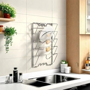 Soporte Multifuncional de Acero Inoxidable para Cocina, Tipo Vertical, con Doble Tapa para Ollas, Tabla de Cortar Vegetales y Almacenamiento - Product Image 1