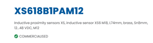 เซ็นเซอร์ตรวจจับวัตถุแบบเหนี่ยวนำ Teleme Canique XS618B1PAM12 ของแท้ 100% - Product Image 3