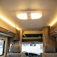 DAMAVO Plafonnier RV 12-24V à température de couleur réglable, 180 LED, 10W, 50000H, montage facile, éclairage intérieur pour camping-car