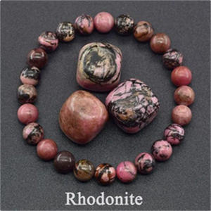 Nouveau Prix <span class=keywords><strong>Moins</strong></span> <span class=keywords><strong>Cher</strong></span> Pierre Naturelle Rose Rhodonite Cristal Pierre Minérale Naturelle Perles Bracelet - Product Image 1
