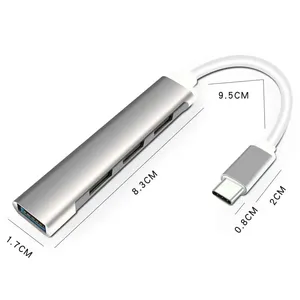 USB C集线器USB 3.0集线器类型C 4端口多分离器适配器OTG适用于Macbook集线器Pro 13 15 Air Mi Pro笔记本电脑配件