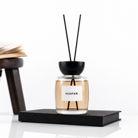 Bouteille en verre vide pour diffuseur d'arômes 200 ml avec bouchon boule en bois, logo personnalisé, vente en gros usine