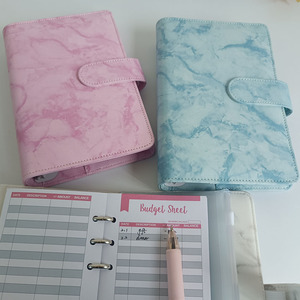 Quaderno a fogli mobili in pelle PU in marmo a basso prezzo di fabbrica A6 buste per contanti Kit libretto finanziario copertina per raccoglitore di Budget di classe - Product Image 1
