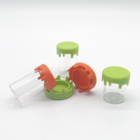 Vente en gros de bocaux en verre scellés de 43 mm/33 mm/23 mm avec couvercles en silicone colorés, bouteilles transparentes pour concentrés, personnalisation bienvenue