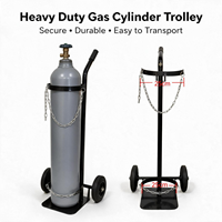 Chariot robuste pour une seule bouteille de gaz, chariot pour bouteille d'oxygène de 250 mm, chariot pour bouteille de soudeur, roues en caoutchouc massif, équipement d'atelier