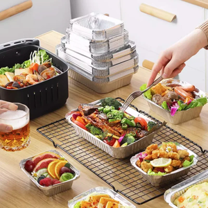 Caja desechable de papel de aluminio para llevar, bandeja de papel de aluminio, contenedor desechable para alimentos, para hornear, asar, lonchera - Product Image 4