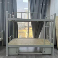 Lit superposé en métal pour adultes avec option lit superposé, structure en acier robuste, design moderne pour auberge, appartement et étudiants