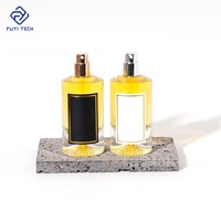 Botella de Perfume Cilíndrica con Base de Montaña Nevada, 30ml/50ml/100ml, Vidrio Transparente, Tapa de Madera de Fresno, 100 Unidades