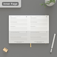 Cahier de revue de gratitude quotidienne à couverture rigide en lin imprimé sur mesure