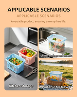 Conteneur de stockage alimentaire en silicone réutilisable sans BPA, bac de rangement pour réfrigérateur, seau à fruits avec fenêtre transparente pour une conservation optimale