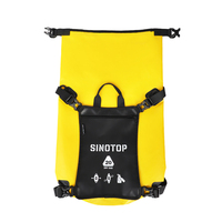 Sac étanche SINOTOP avec pochette amovible, personnalisable OEM, 20L, accessoires de camping et de randonnée, sac à dos étanche en PVC à fermeture roll-top