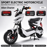Sepeda Motor Listrik Kecepatan Tinggi 1000W 2000W 72V 60V20Ah Moped Listrik yang Dapat Disesuaikan untuk Dewasa Rangka Baja Karbon Tinggi E-bike