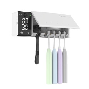 Toothbrush Disinfector UV Dual-Band <b>LED</b> Night Light <b>Clock</b> Rechargeable Lithium Type-C Charging 5min Sterilizer Home Device - Product Image 1