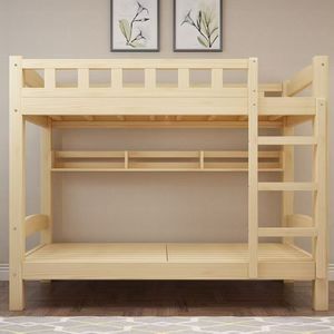 Cama litera de madera maciza con barandillas, doble cajón y estantería para dormitorio infantil. - Product Image 4