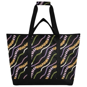 Aloha Collection Reusable Cooler Bag Custom Printed Logo Insulated Grocery Shopping Bag Hawaii Large Tote Bag With Zipper - Product Image 1