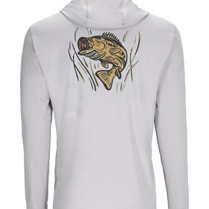 Camouflage Sublimation Print Fishing Suit, Men's Lightweight Hooded Fishing Shirt, Wholesale Men's Fishing Shirts. - Product Image 4