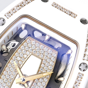 Reloj Mecánico de Cerámica Blanca con Diamantes de Alta Gama para Mujer, Elegante y Único, con Forma de Barril, Resistente al Agua, con Correa de Goma Deportiva - Product Image 3