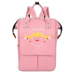 Simple design cartoon light weight large capacity multifunctional waterproof travel diaper bag mother bag baby diaper bag