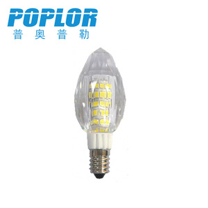 Poplor <b>Led</b> Candle Bulb E14 7W 2835 Chip Crystal Cover 220V Ac Power - Product Image 1