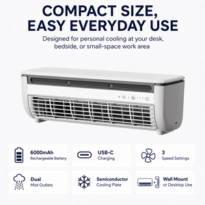 <span class=keywords><strong>Ventilador</strong></span> <span class=keywords><strong>silencioso</strong></span>, inalámbrico, portátil, recargable, con función <span class=keywords><strong>de</strong></span> enfriamiento, USB, <span class=keywords><strong>de</strong></span> <span class=keywords><strong>pared</strong></span>, con rociador <span class=keywords><strong>de</strong></span> agua, para mesa. - Product Image 1