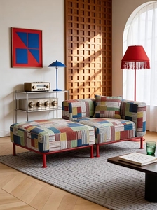 Ensemble de canapés modulaires pour salon au design moderne avec tissu et <span class=keywords><strong>bois</strong></span> massif, une table de mahjong confortable - Product Image 1