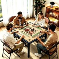 Tapis de Mahjong Personnalisé Imprimé Style Ancien Tatouage Rose & Swallow, Tapis de Jeu de Mahjong Carré 80cm, Housse de Table OEM ODM en Gros