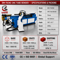 Cintreuse automatique de tubes carrés DW75CNC, hydraulique, contrôlée par servo 3D, pour acier au carbone, machine de cintrage haute précision