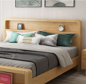Full <b>Solid</b> <b>Wood</b> <b>Bed</b> Bedroom White 1.8m Double Modern Contracted Small Family 1.5m Single TM-912 Factory Wholesale Modern Upholst - Product Image 4