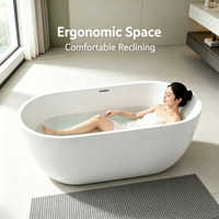 Baignoire autoportante moderne en acrylique avec drain, pour intérieur/extérieur, bain à remous d'angle, chauffage à température constante, idéale pour appartement