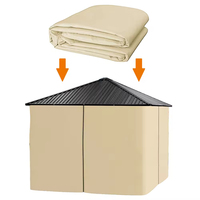 Rideau de remplacement pour gazebo 10x10FT en PVC et polyester, imperméable, pour l'intimité, facile à assembler, rideau mural extérieur, cadre non inclus