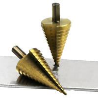 Foret étagé HSS 4-42mm revêtu de titane, 1 pièce, outils électriques de perçage, métal, acier rapide, coupe-trou pour bois